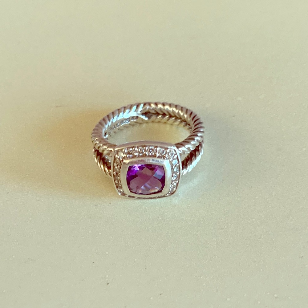 David Yurman Petite Albion Amethyst Ring Size 5
